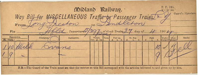 Milk 27-04-04 to Pendleton - Evans (19 galls).jpg - Way Bill: Milk 27-04-04 to Pendleton - Evans (19 galls)